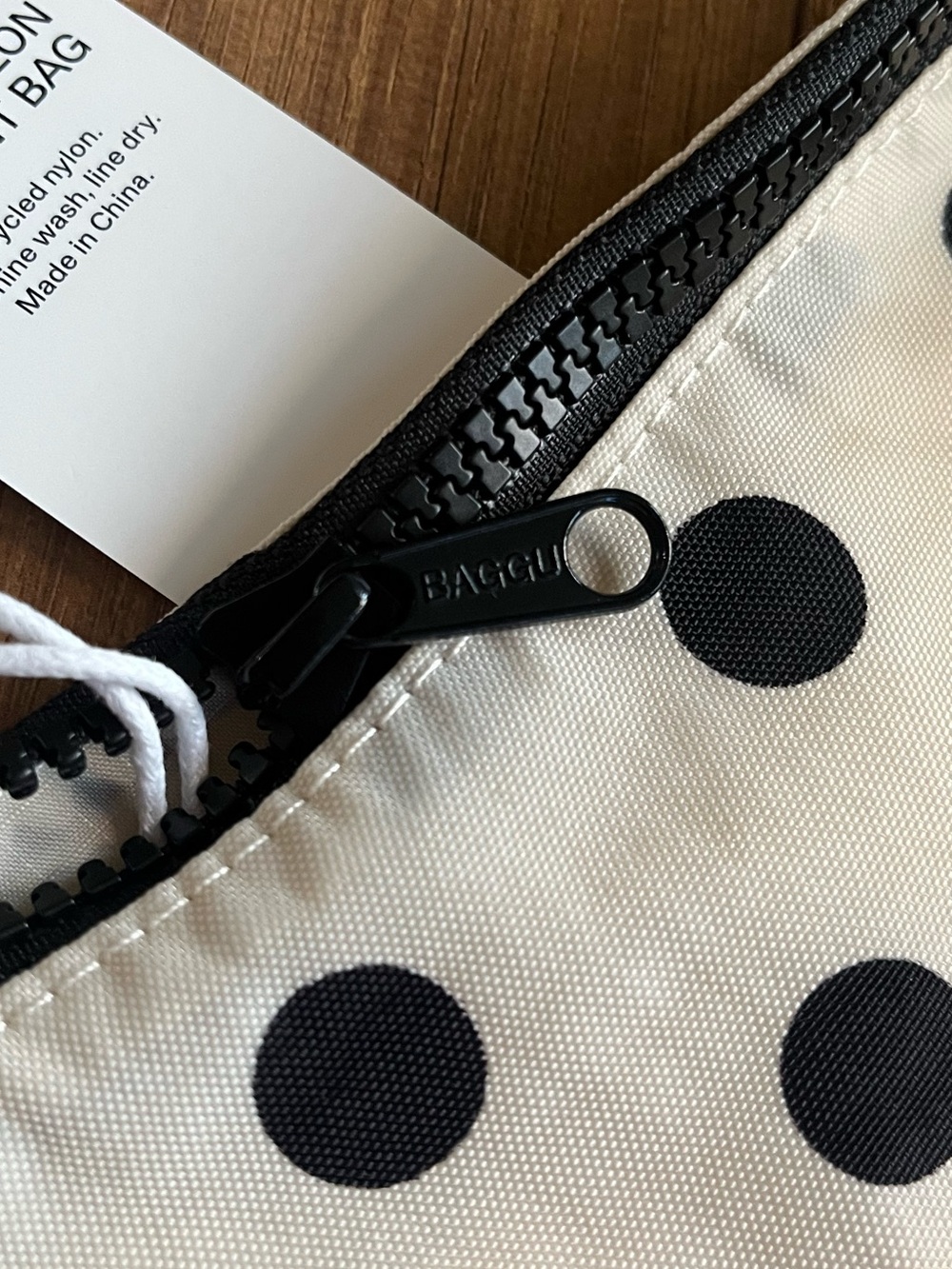 BAGGU Polka Dot Crossbody Bag in Black and Cream - Picture 5 of 9
